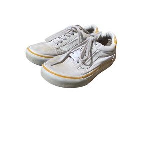 Vans Girls Lace Up Yellow Checkered Sneakers Size 3